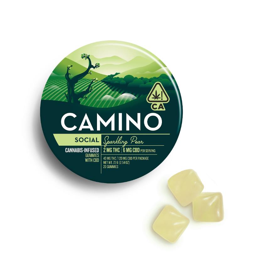 Social | Sparkling Pear THC:CBD 1:3 Gummies | 40mg | 20ct | 2mg/ea