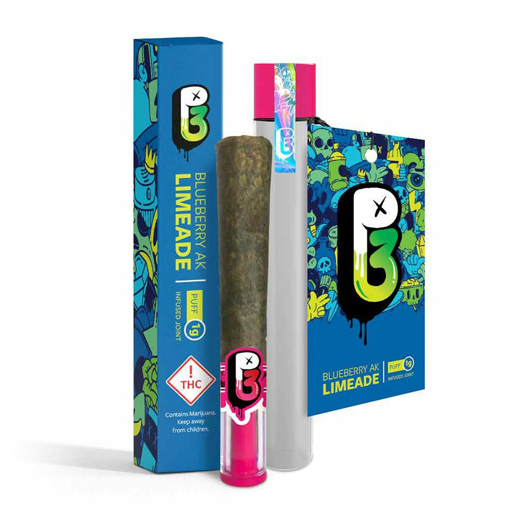 Blueberry AK Limeade-(H)-Infused Preroll-1g-P3