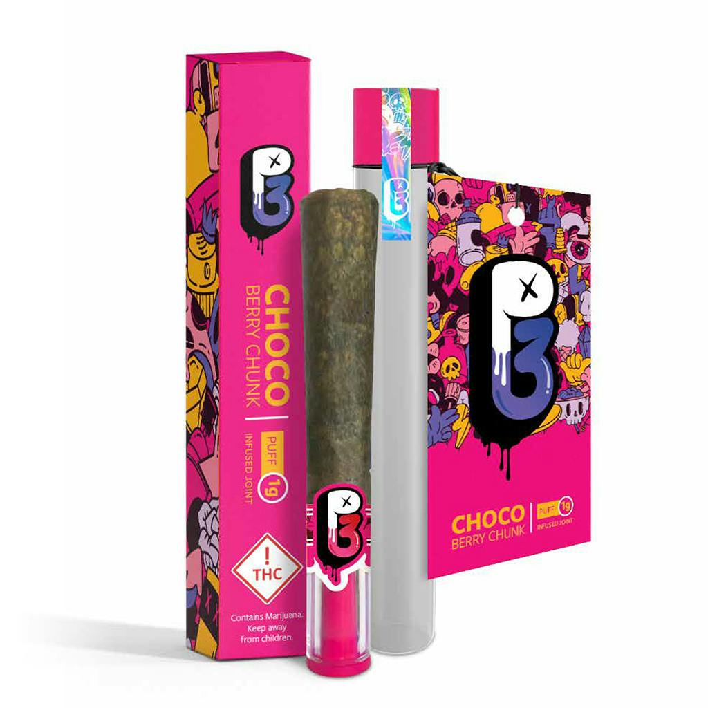 Choco Berry Chunk-(H)-Infused Preroll-1g-P3 at LOVA Canna Co - Willits (THC Dispensary)