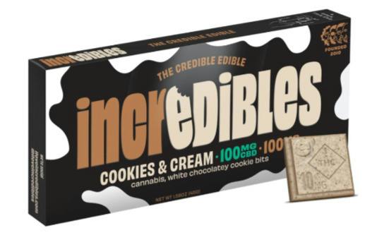 Cookies & Cream-(1:1)-White Chocolate-100mg:100mg-Incredibles cannabis product