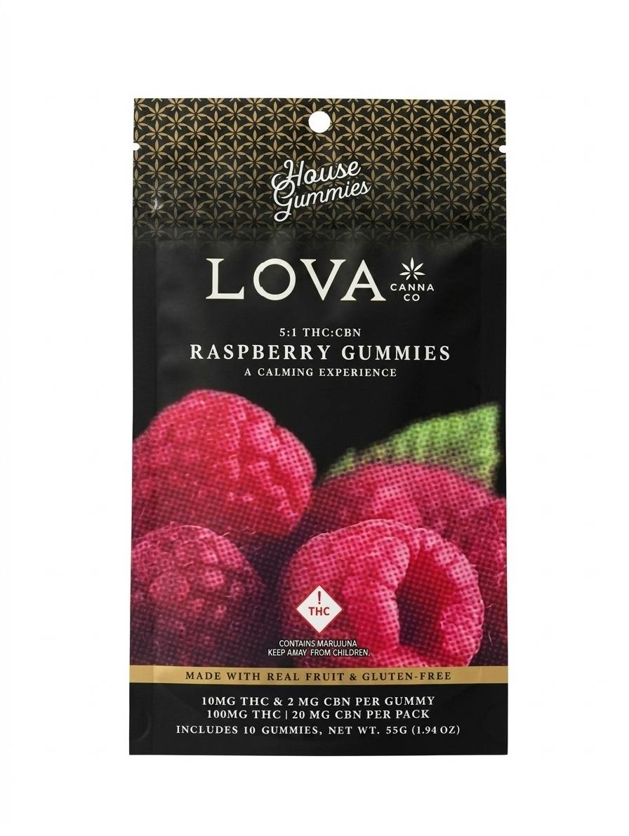 Raspberry-(5:1)-CBN Gummies-100mg:20mg-LOVA