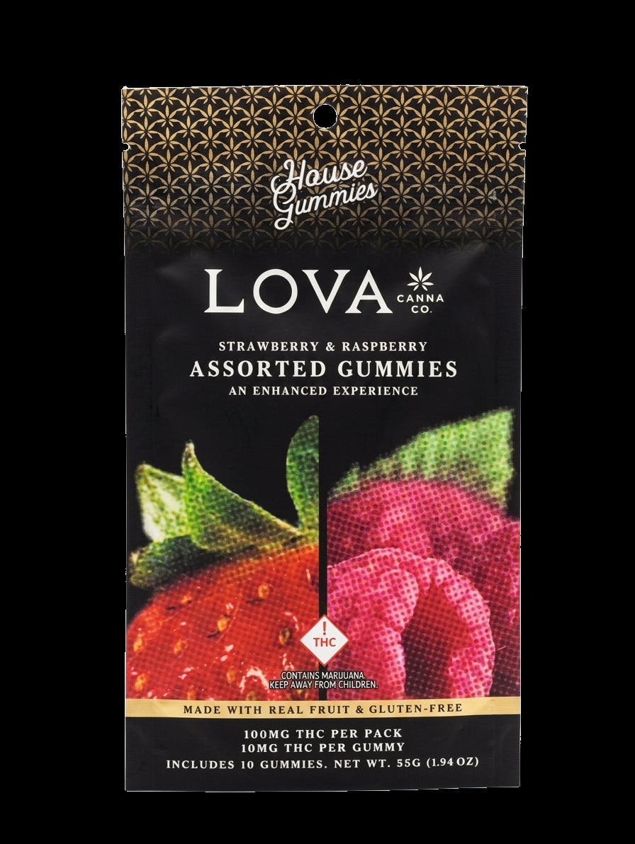 Strawberry & Raspberry-(H)-Gummies-100mg-LOVA at LOVA Canna Co - Willits (THC Dispensary)