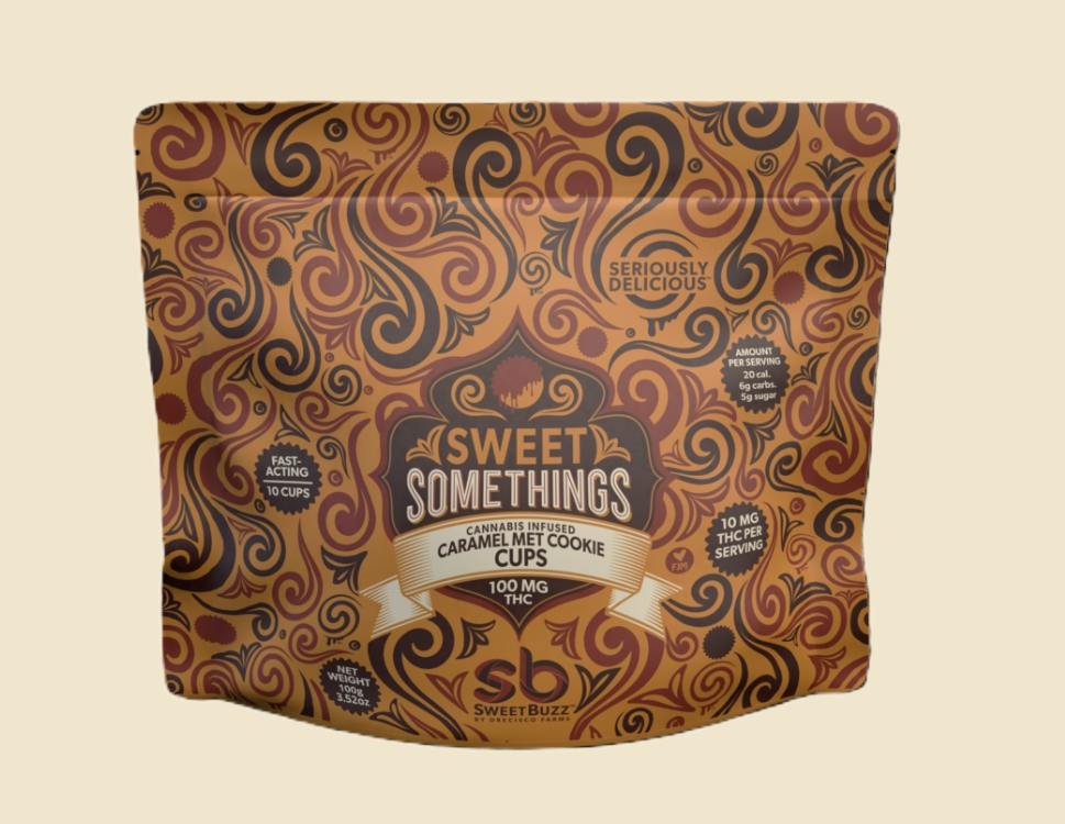 SweetBuzz Sweet Somethings - Caramel Met Cookie Cups 10pk 100mg