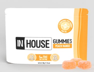 In House Peach Mango Gummies 10pk 100mg at Revolution Dispensary - Normal
