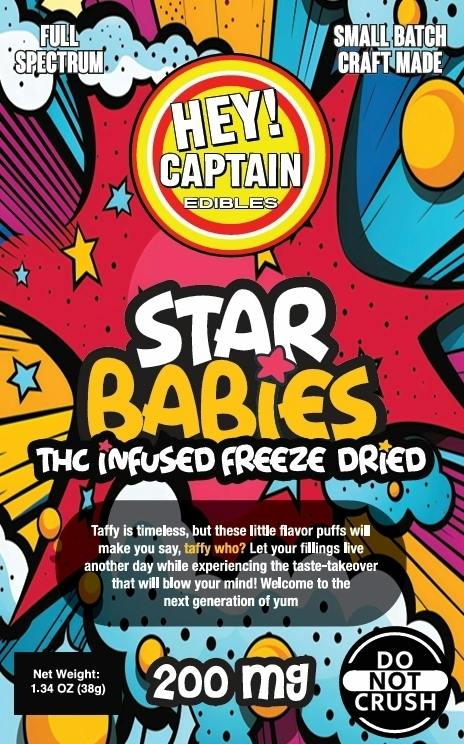 Hey! Captain | Star Babies | 200mg | Freeze Dried Fruit Chews