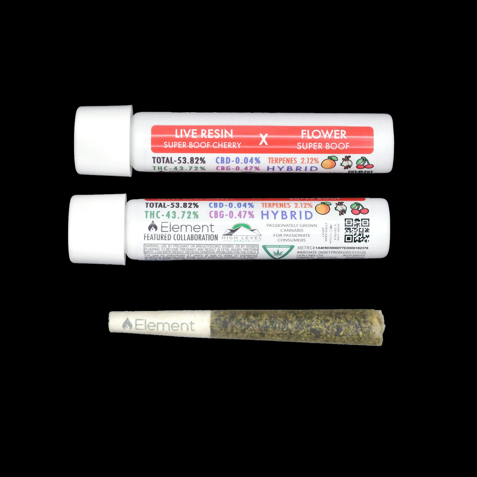 Element | Super Boof x Super Buff Cherry | 1g | Live Resin Infused Pre-Roll