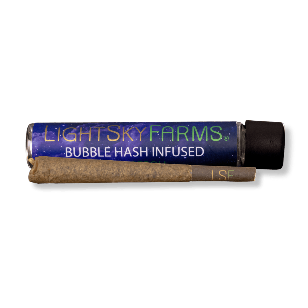 Light Sky Farms - Bubble Hash Infused Preroll - 1g - Perfect Triangle X Grape Breath