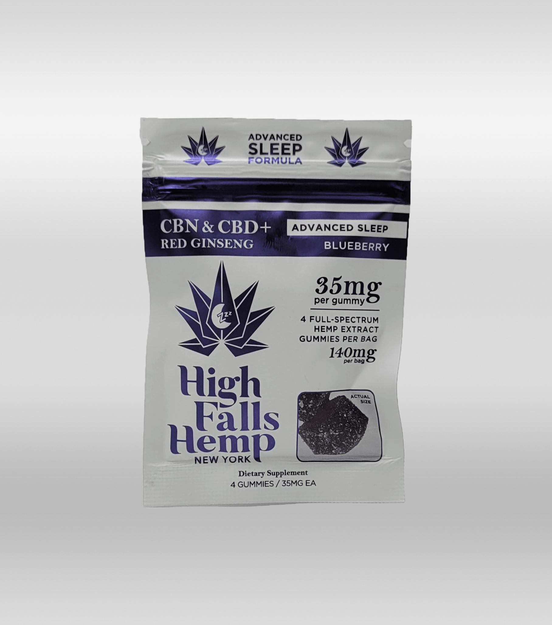 CBD HIgh Falls Hemp ADVANCED SLEEP 4pk CBD Gummies