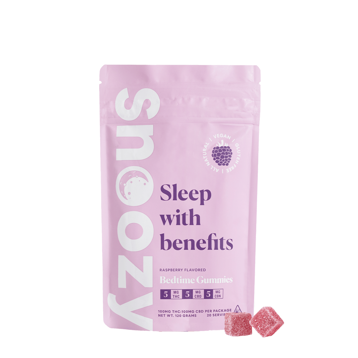 Snoozy - Bedtime Raspberry Gummies - 100mg