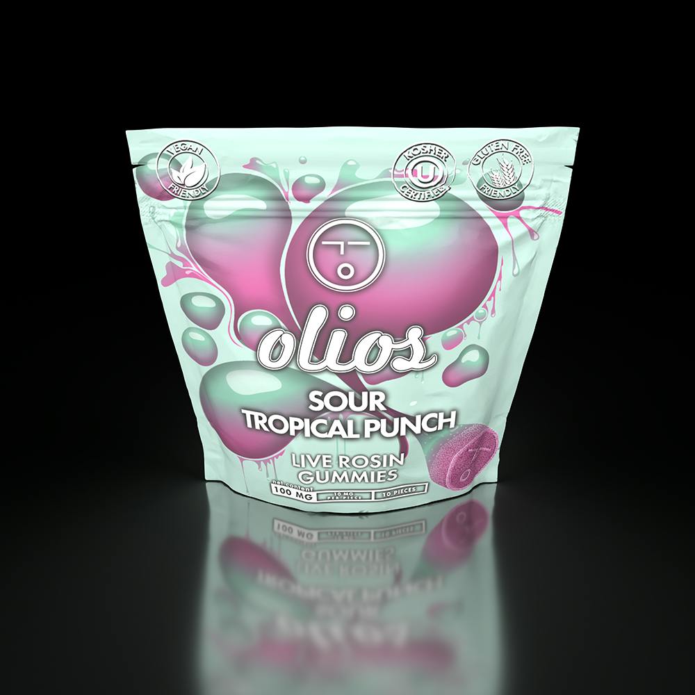 Olio - Sour Tropical Fruit - Live Rosin Gummies - 100mg