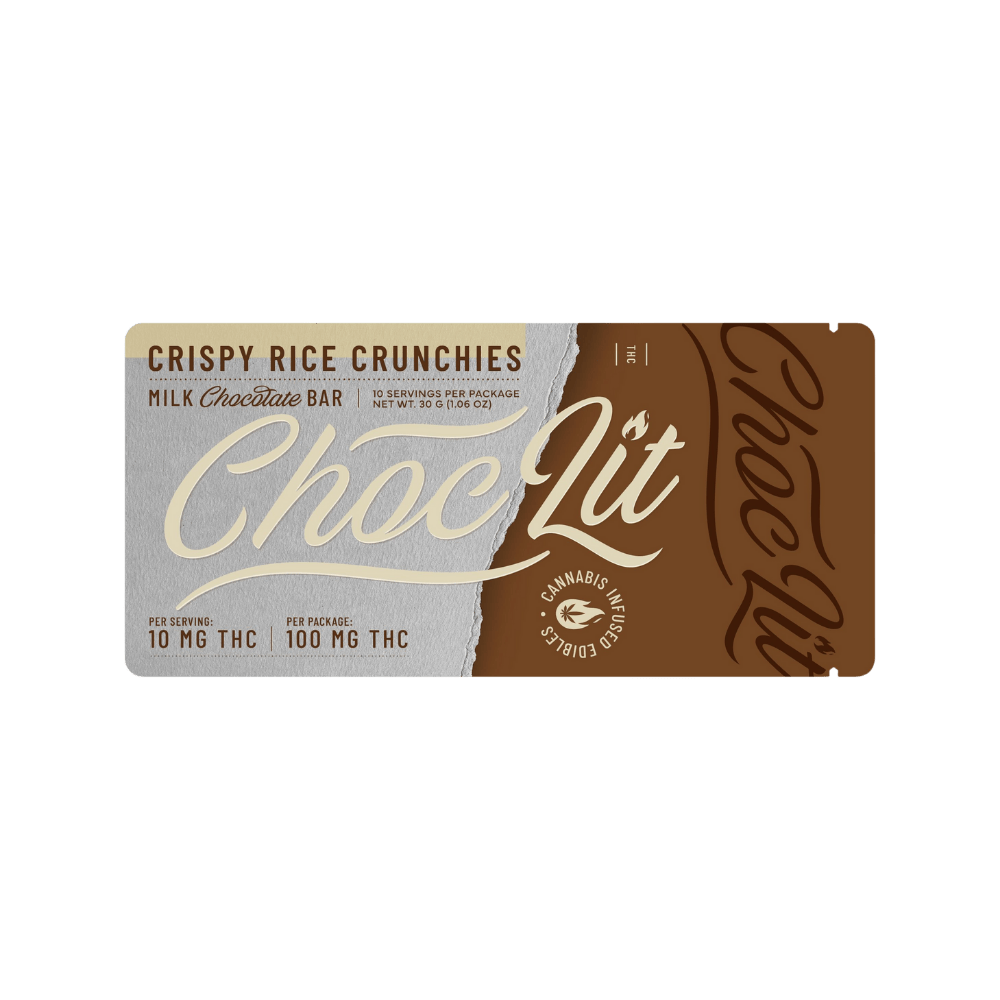 ChocLit - Crispy Rice Crunchies - Milk Chocolate Bar - 100mg