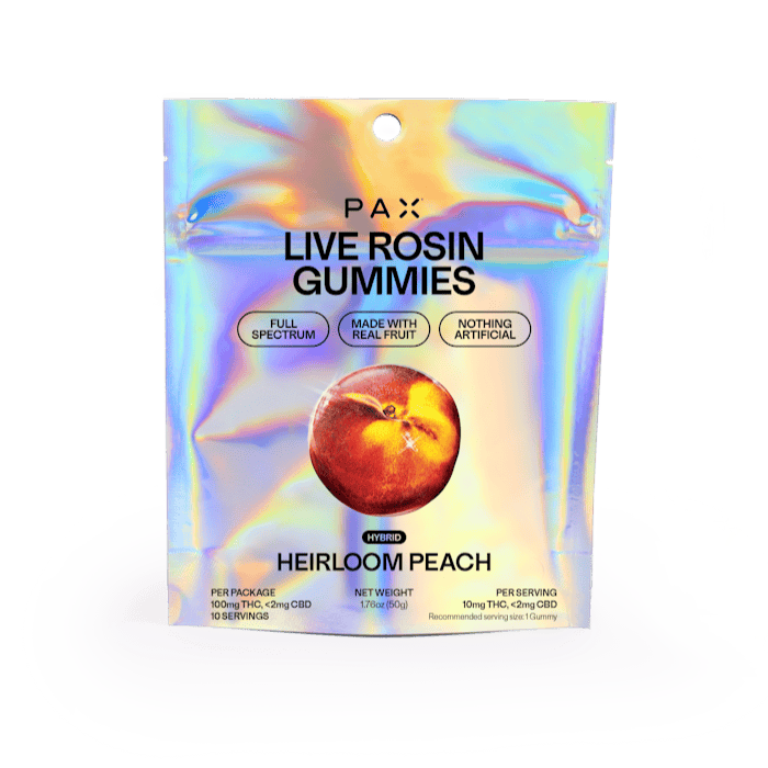 PAX - Heirloom Peach - Live Rosin Gummies - 100mg
