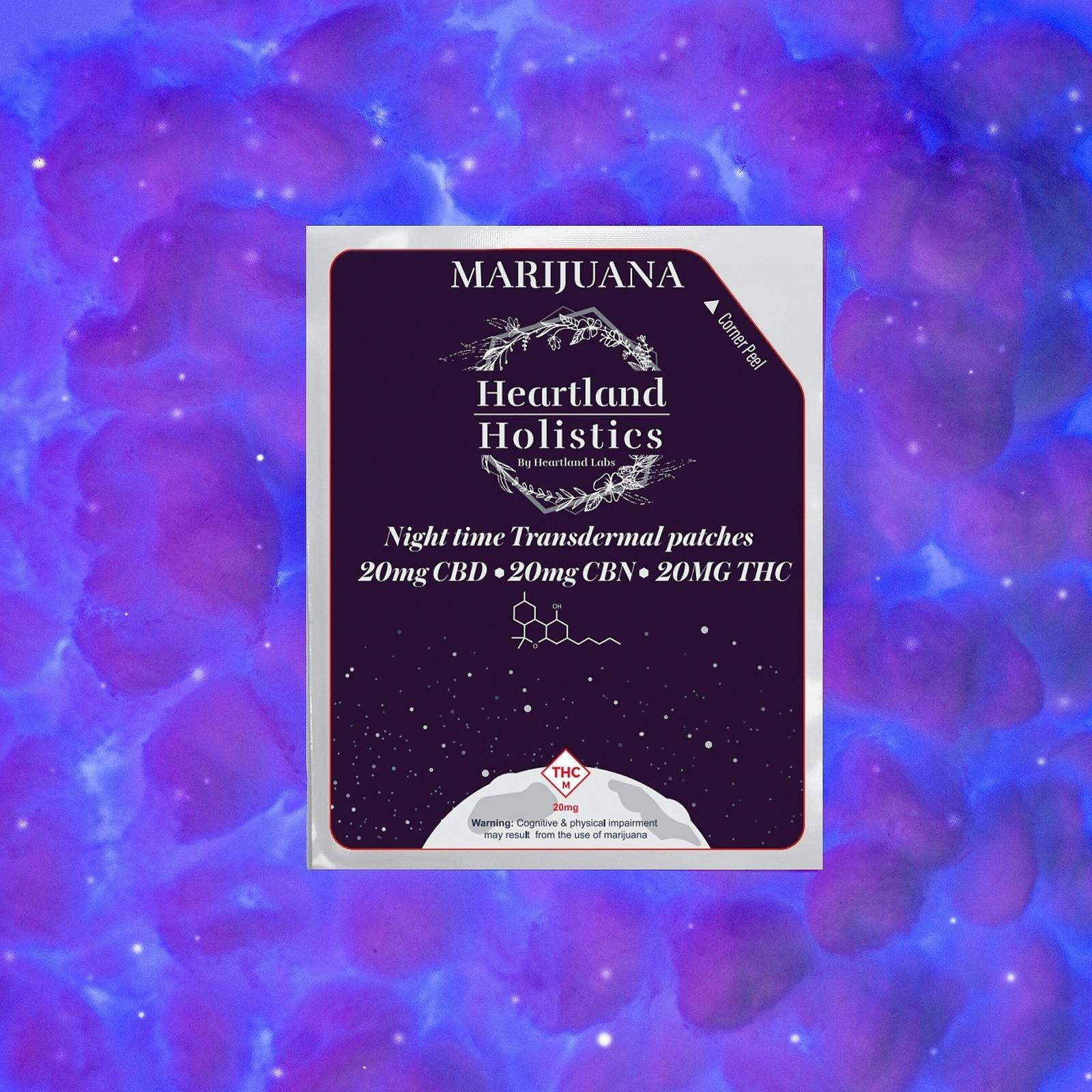 Heartland Holistics: Patch | Night Time Transdermal 1:1:1 | 12 Hour | 25mg THC : 20mg CBD : 20mg CBN