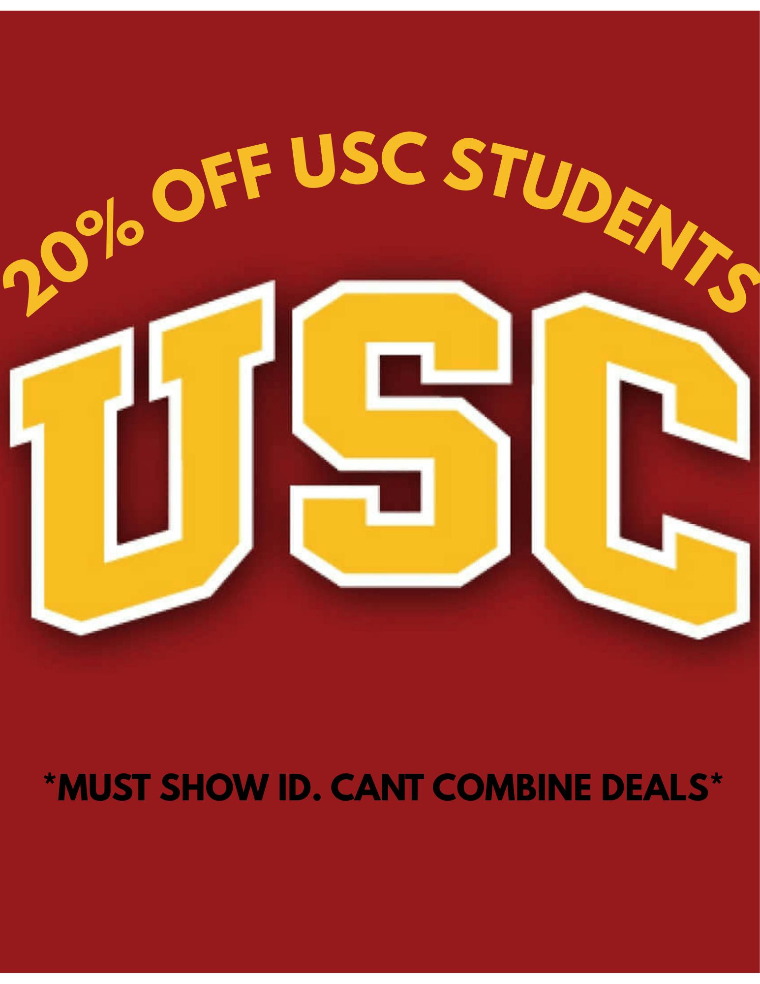 USC Student Discount - Student Discount *Must show student ID*