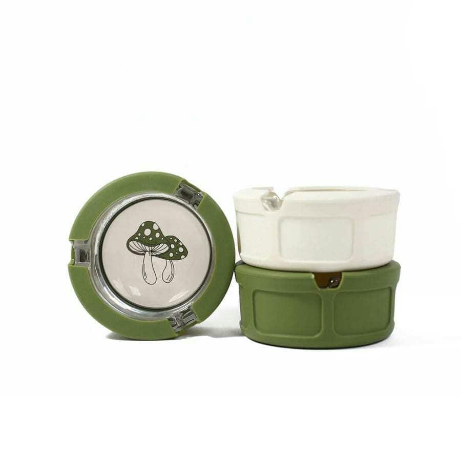 3" Glass Ashtrays with Silicone Cover by Giddy Mushrooms
