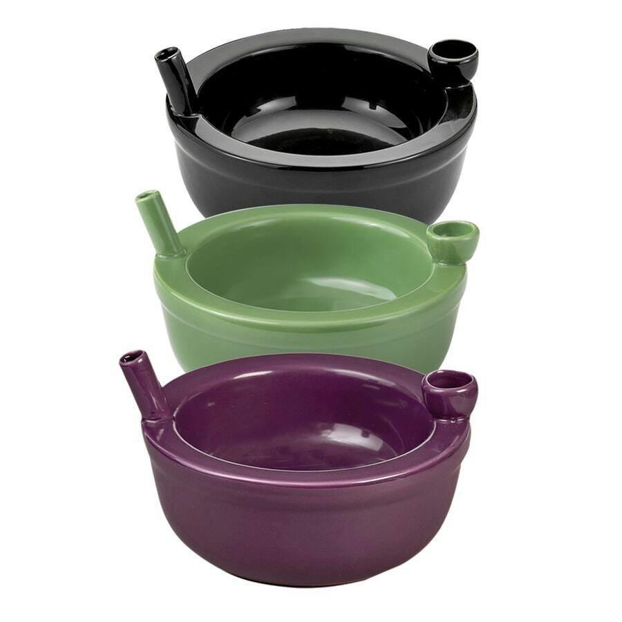 Ceramic Cereal Bowl with Pipe by Premium Roast & Toast - Black
