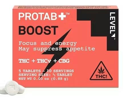 LEVEL Boost Protab, Extra Strength THC Tablets - 5ct., 0.03oz (0.88g) pkg.