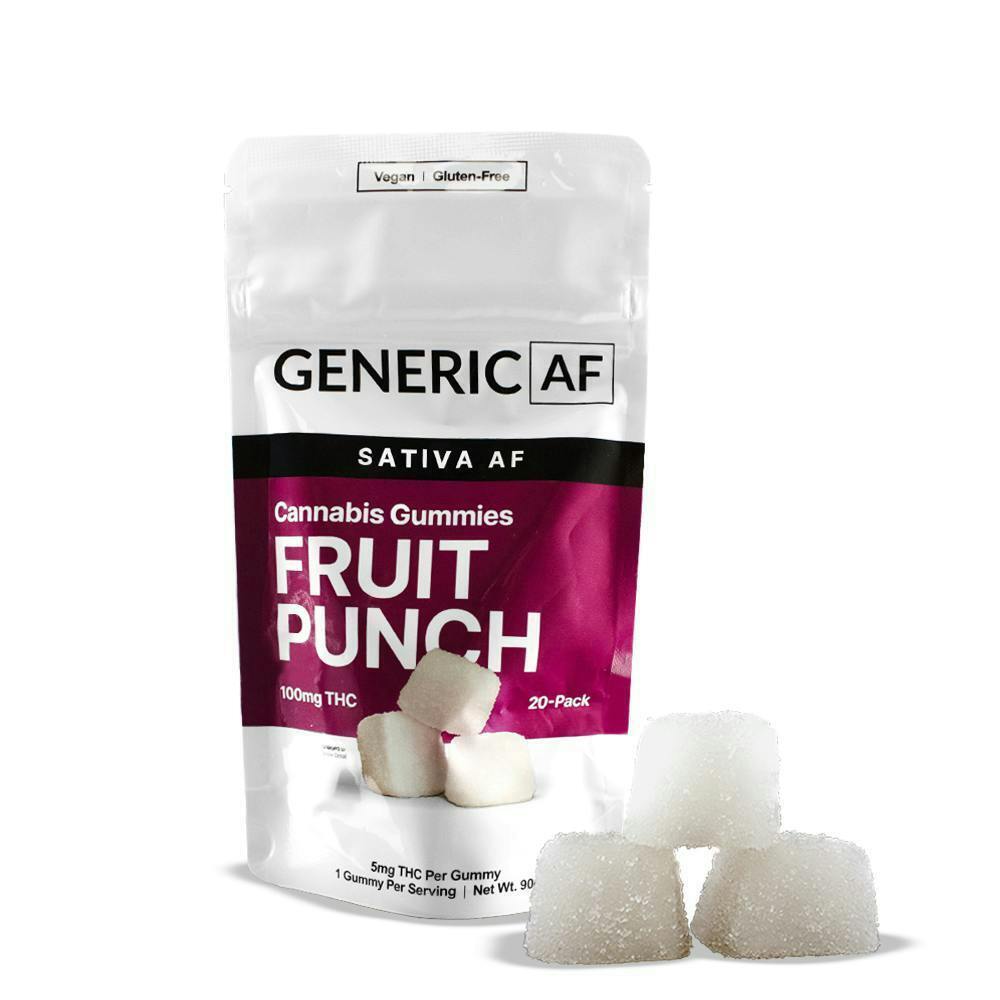 Generic AF | Gummy | Fruit Punch | 100mg 20pk cannabis product