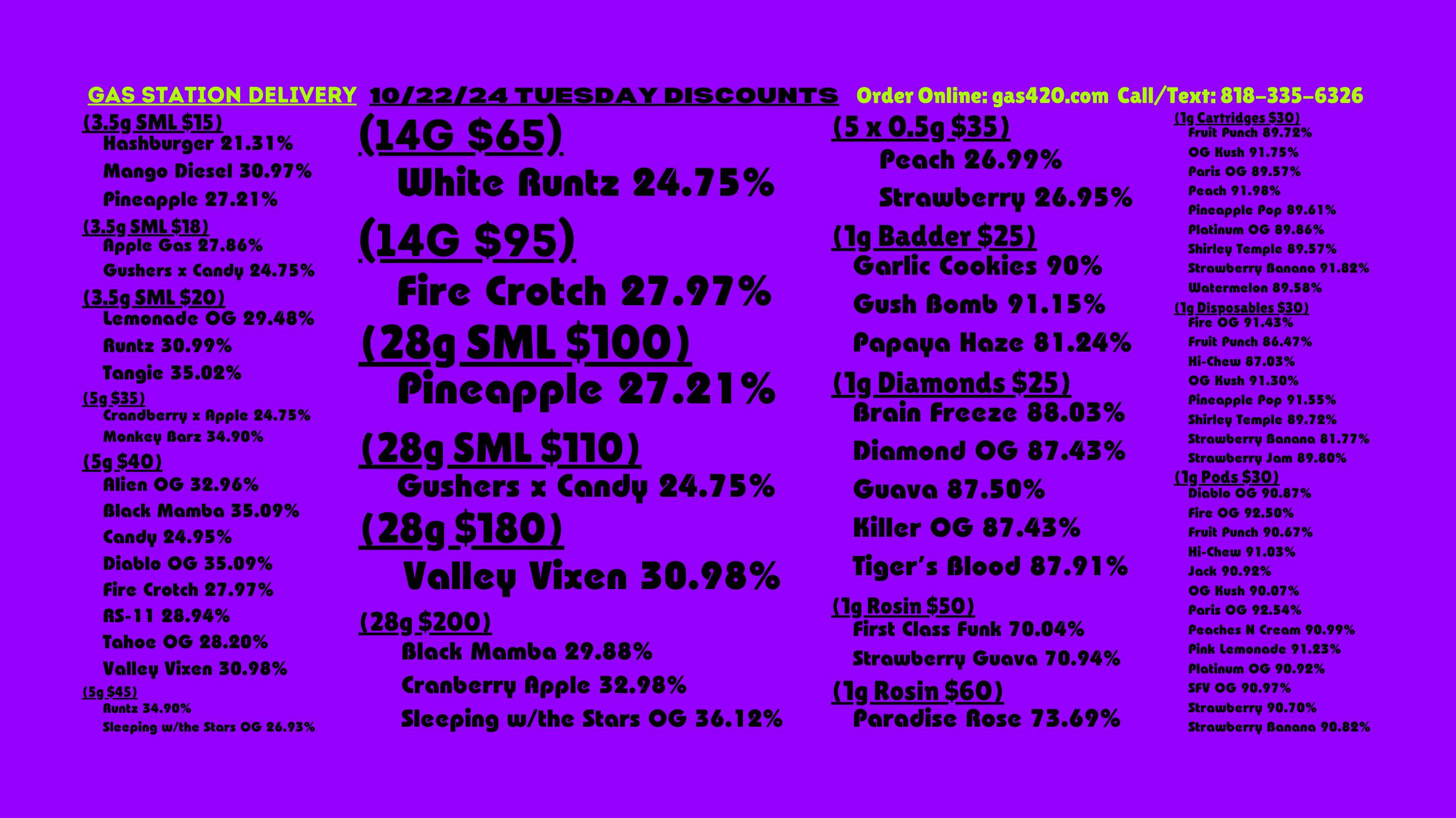 GAS STATION DELIVERY TUE. DEALS! at The Gas Station Delivery Service