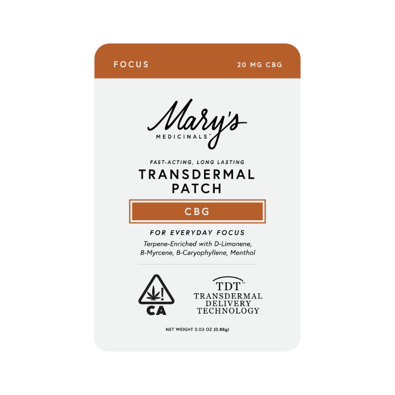 Mary's Focus CBG Transdermal Patch 20mg