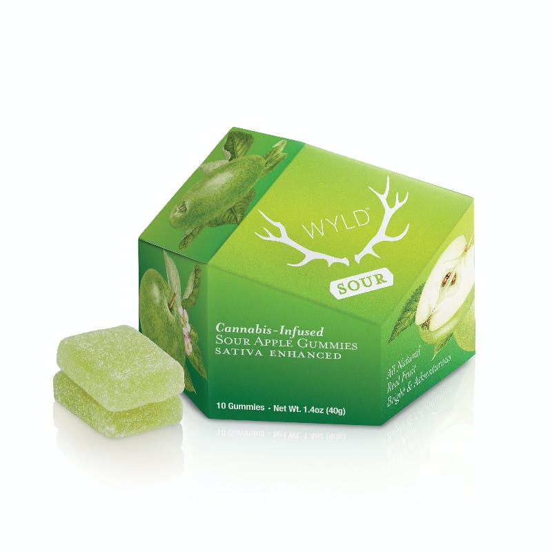 WYLD Sour Apple: WYLD SOUR Apple Sativa Gummies 100mg