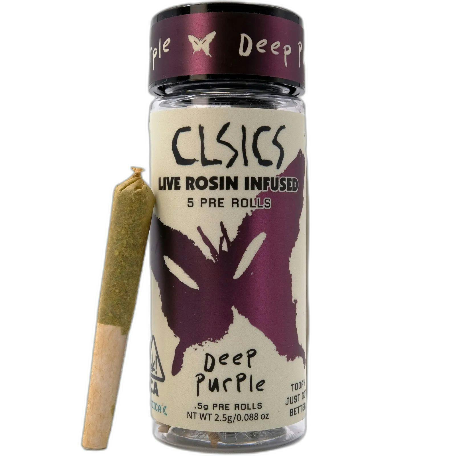 CLSICS - ROSIN INFUSED PREROLL 5PK [2.5G] DEEP PURPLE