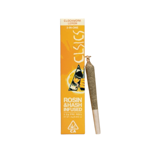 Clockwork Lemon - Trifecta Hash/Rosin/Flower Infused Joint - 1.2g