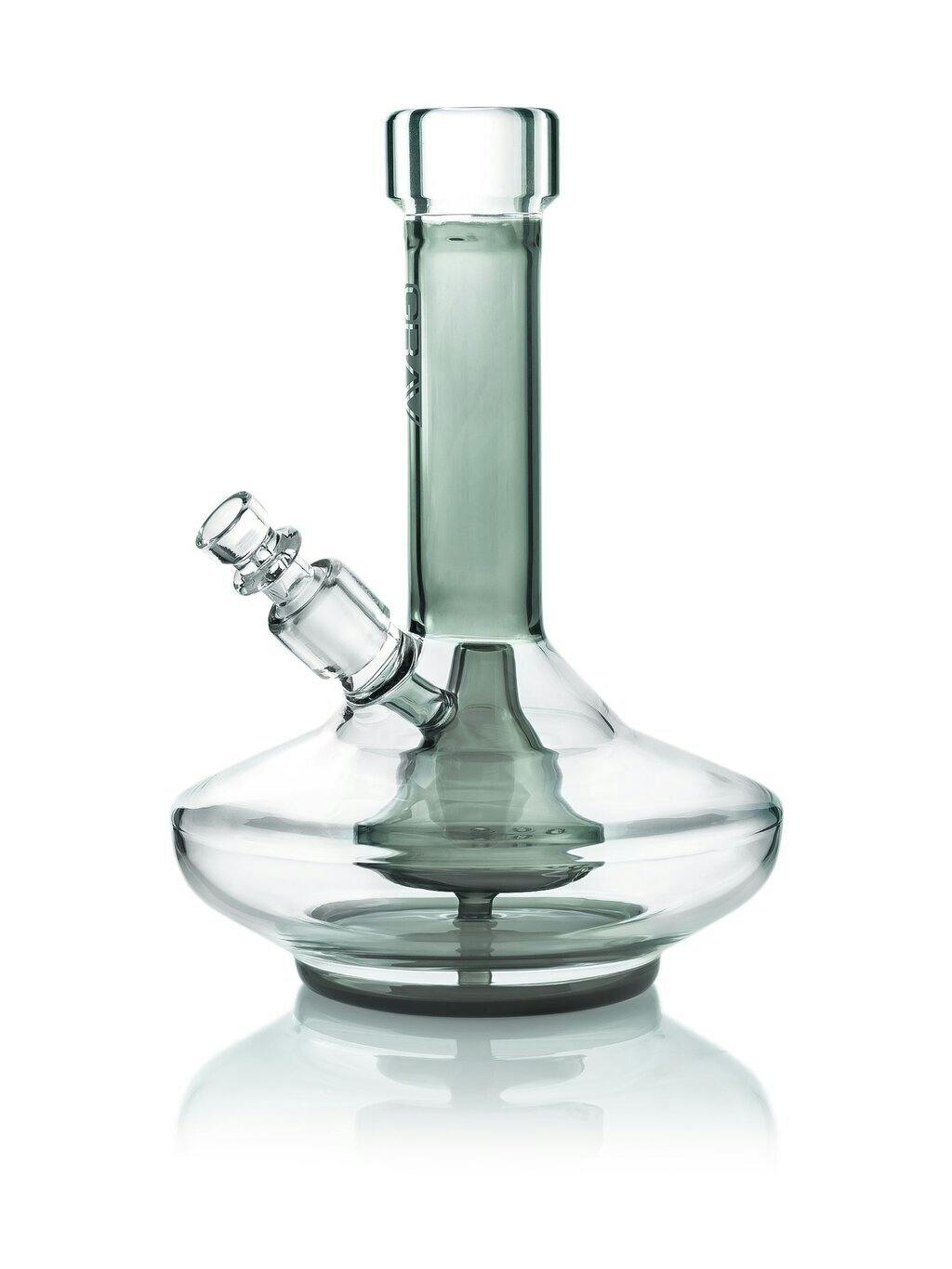 Grav Small Wide Base Smoke/Clear Bong Each