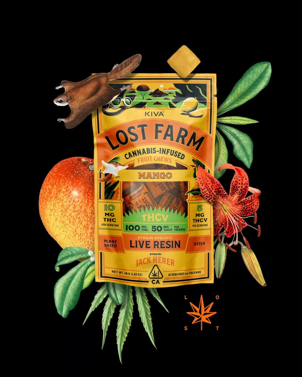 LOST FARM - MANGO JACK HERER THCV 10:5 LIVE RESIN CHEWS