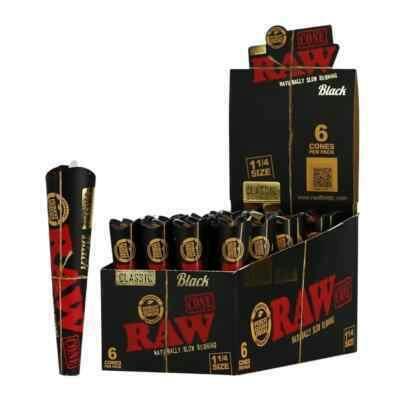 Raw Black Cone 1/4 6pk - One Size