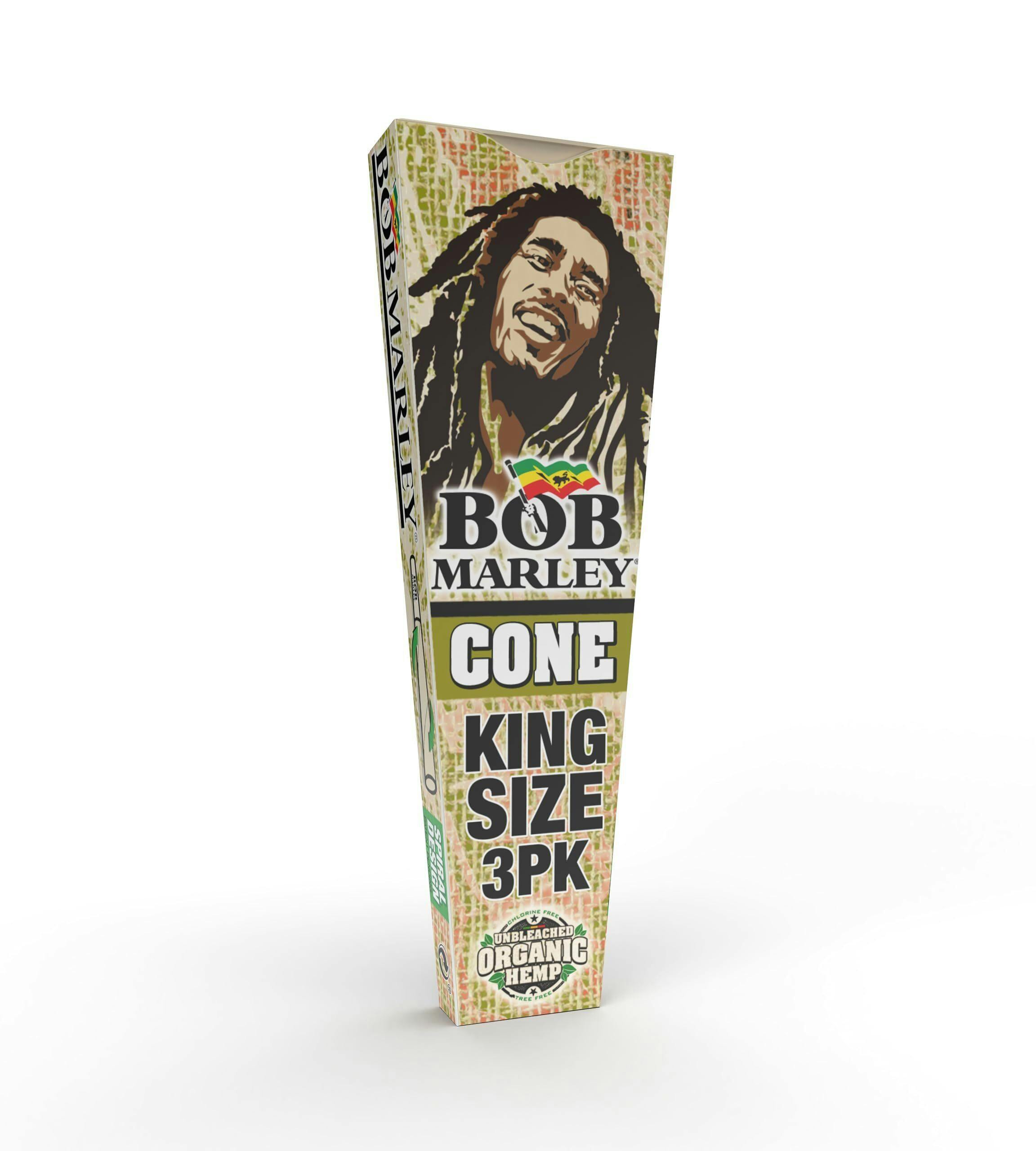 Cone King Size 3 pk Unbleached - Bob Marley - One Size