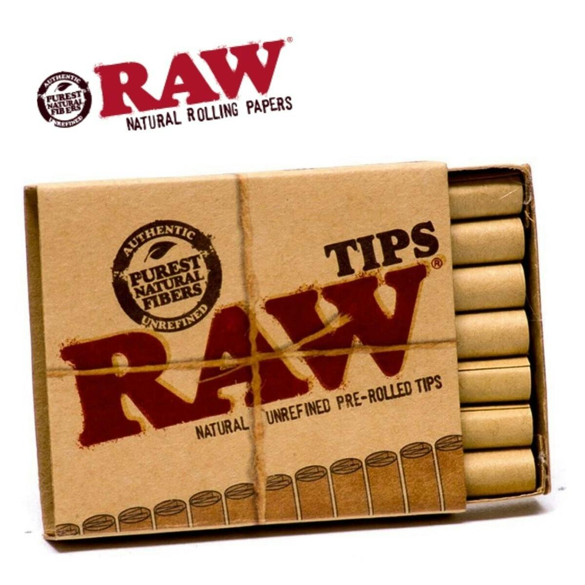 Raw Pre-Rolled Tips Box Of 20 - One Size