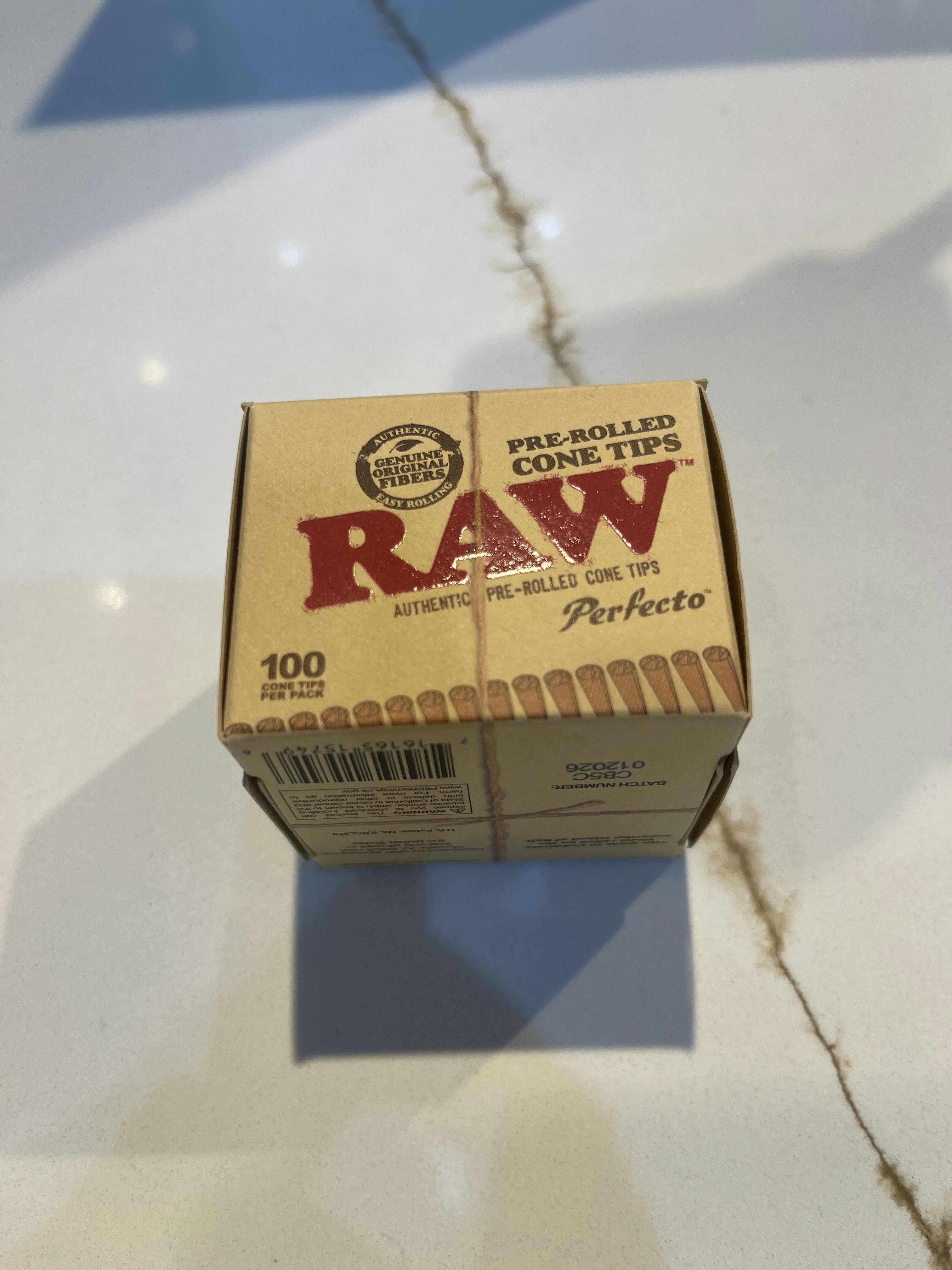 Raw Pre Rolled Perfecto Tips 100pk - One Size