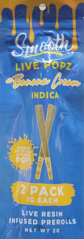 Smooth Live Popz - Banana Cream - 2g Infused Preroll