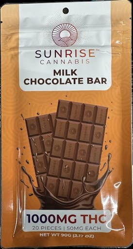 Sunrise Cannabis - Milk Chocolate Bar - 1000mg