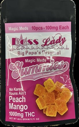 BossLady 1000mg Peach Mango Gummies 10PK