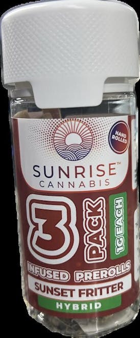 Sunrise Cannabis -Sunset Fritter- 1g/3pk infused Preroll