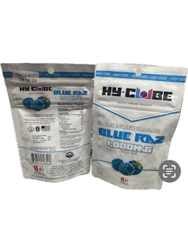 Hy-cube Gummy 1000mg - Blue Razz Packaged