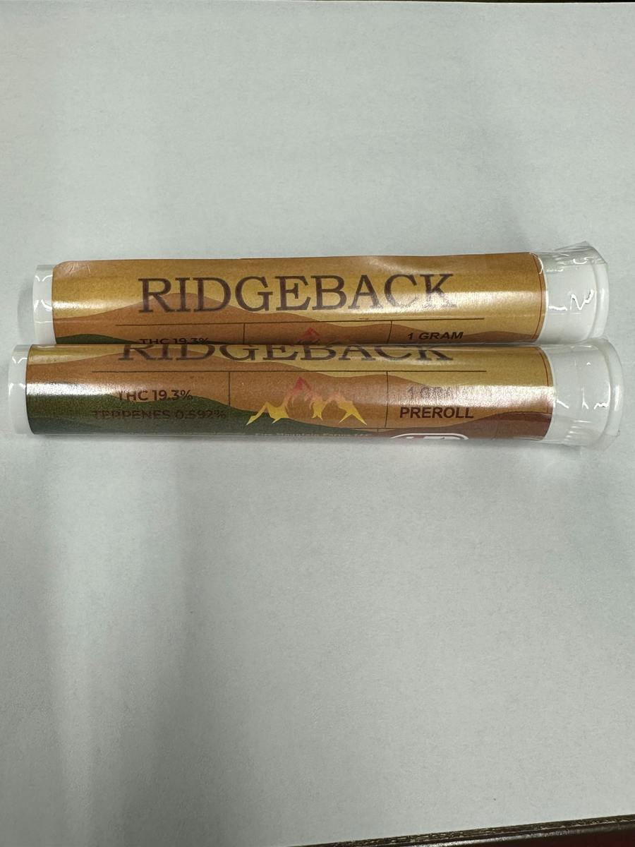 Ridgeback 1g Preroll $6 ea 4/$20 or 30/$130 Mix $ Match R4.R3.B5