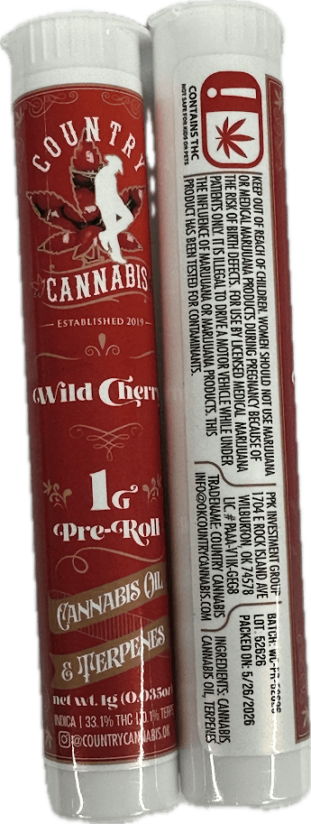 Country Cannabis - Wild Cherry I - 1g Infused Preroll R3.R2.B6