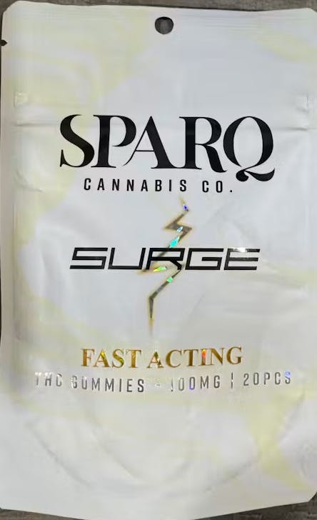 "Surge" Mango (S) 20pc 5mg Gummies w/ Caffeine | Sparq at Caroline's Cannabis Hopedale Dispensary