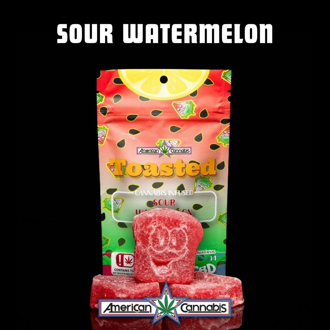 [Edible] ACC Toasted Gummies Sour Watermelon 10pk [Hybrid]