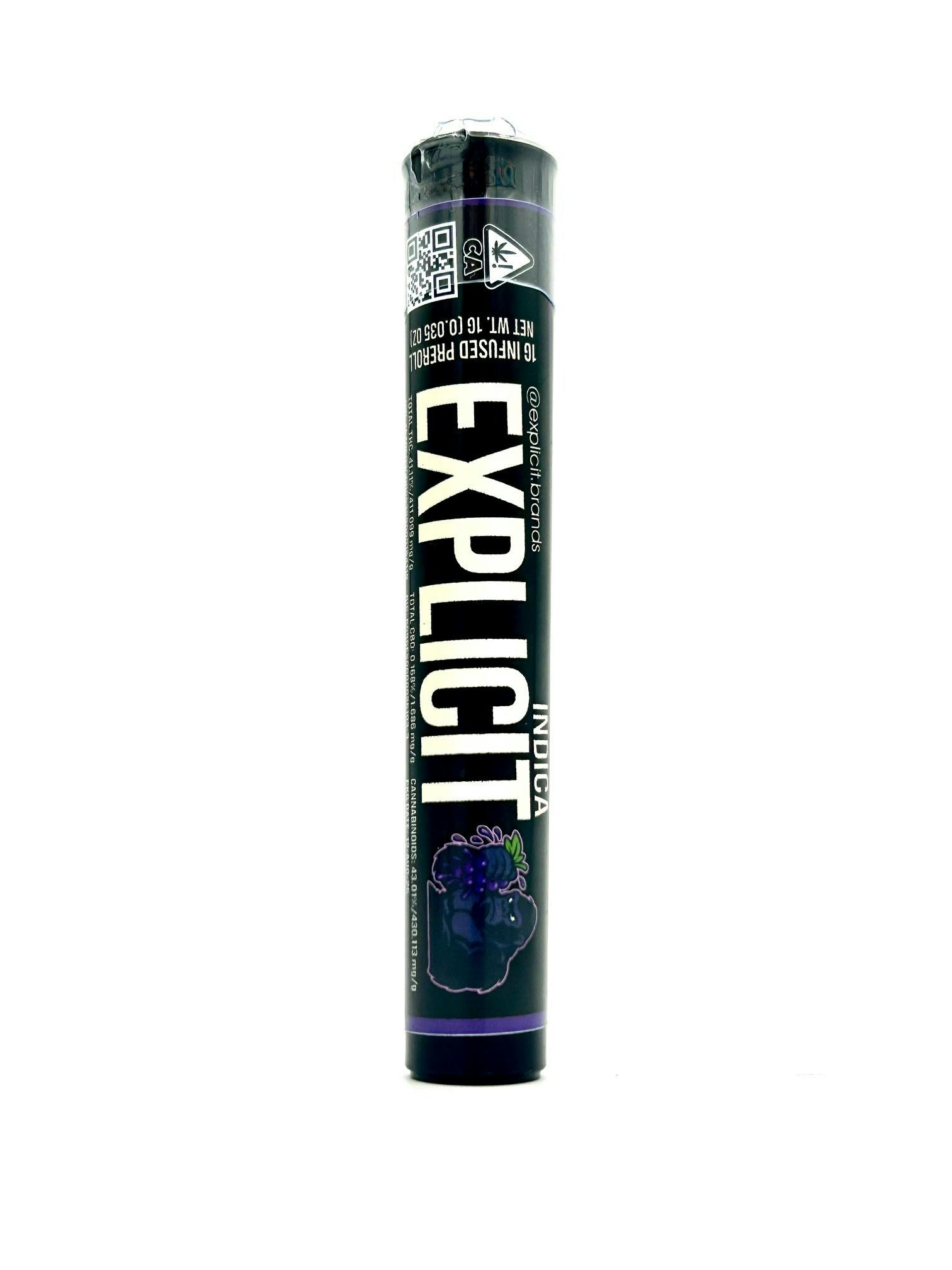 Explicit Infused Preroll - Grape Ape