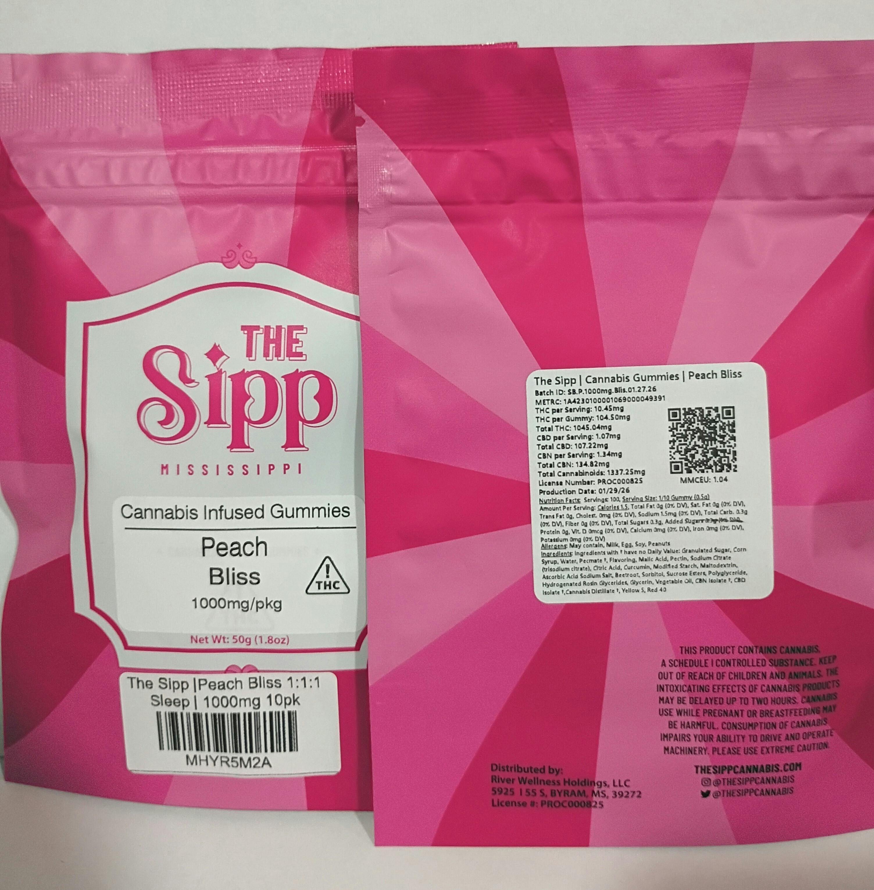 The Sipp | Peach Bliss 1:1:1 Sleep | 1000mg 10pk
