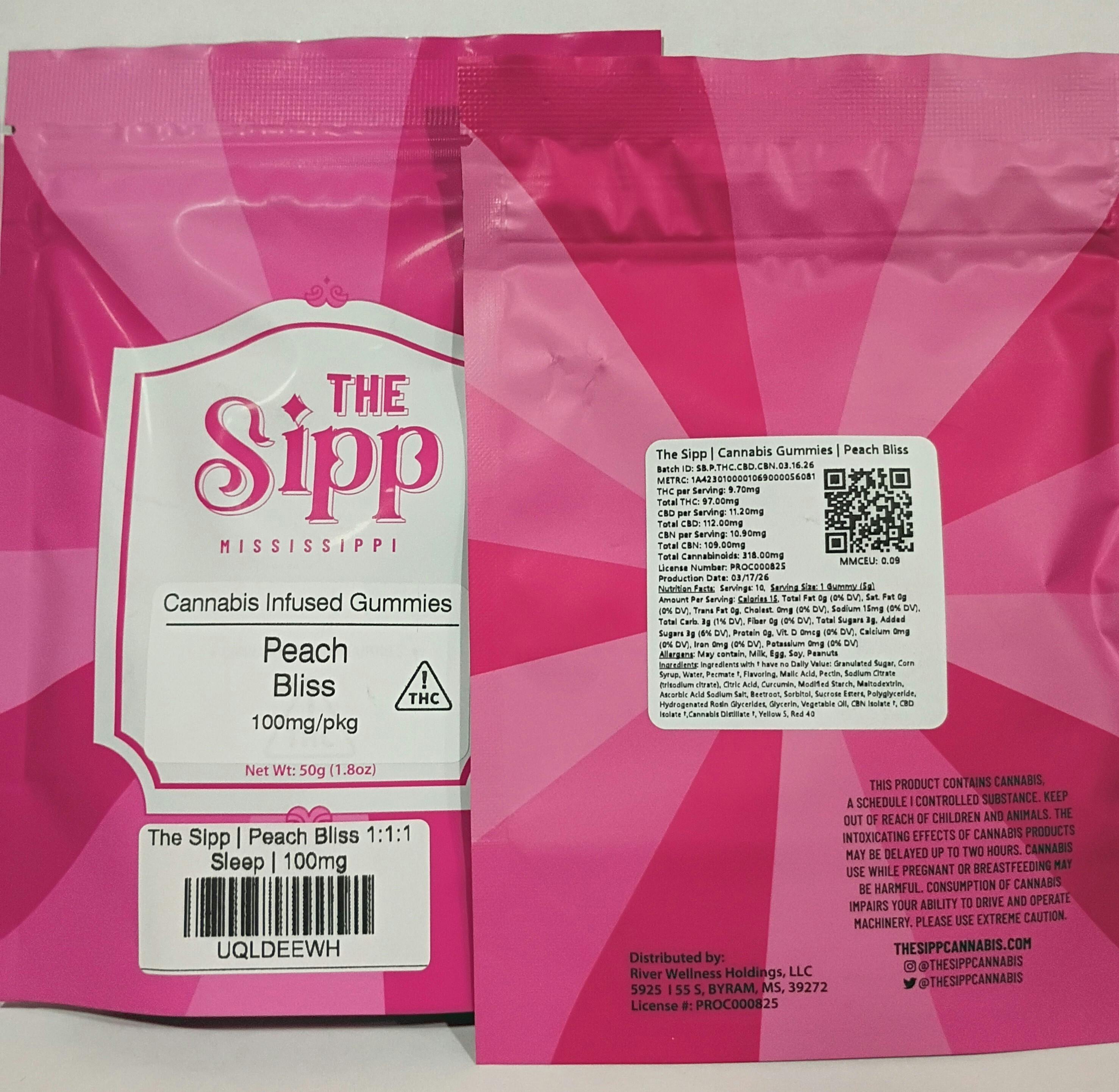 The Sipp | Peach Bliss 1:1:1 Sleep | 100mg