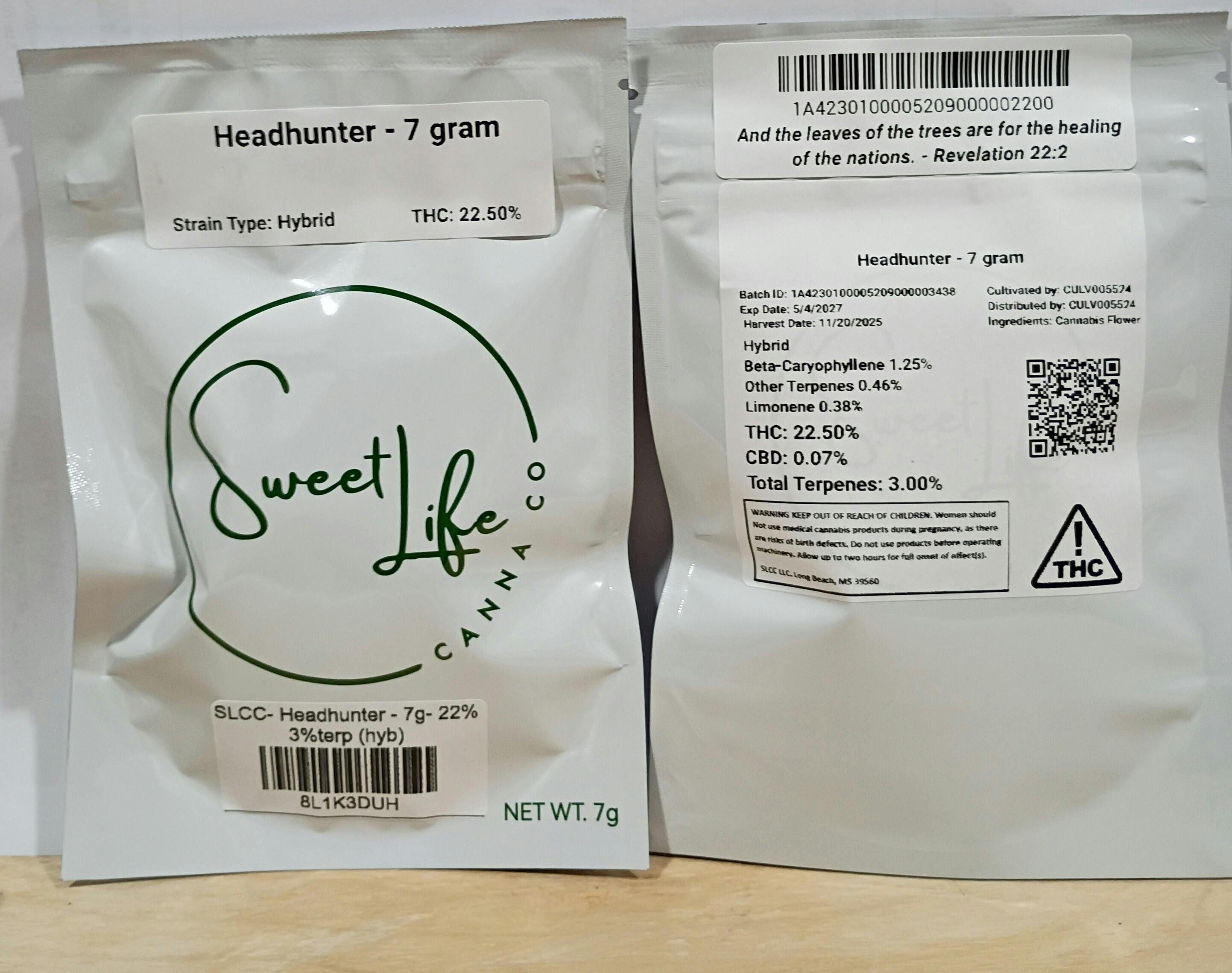 SLCC- Headhunter - 7g- 22% -3% terp (hyb)