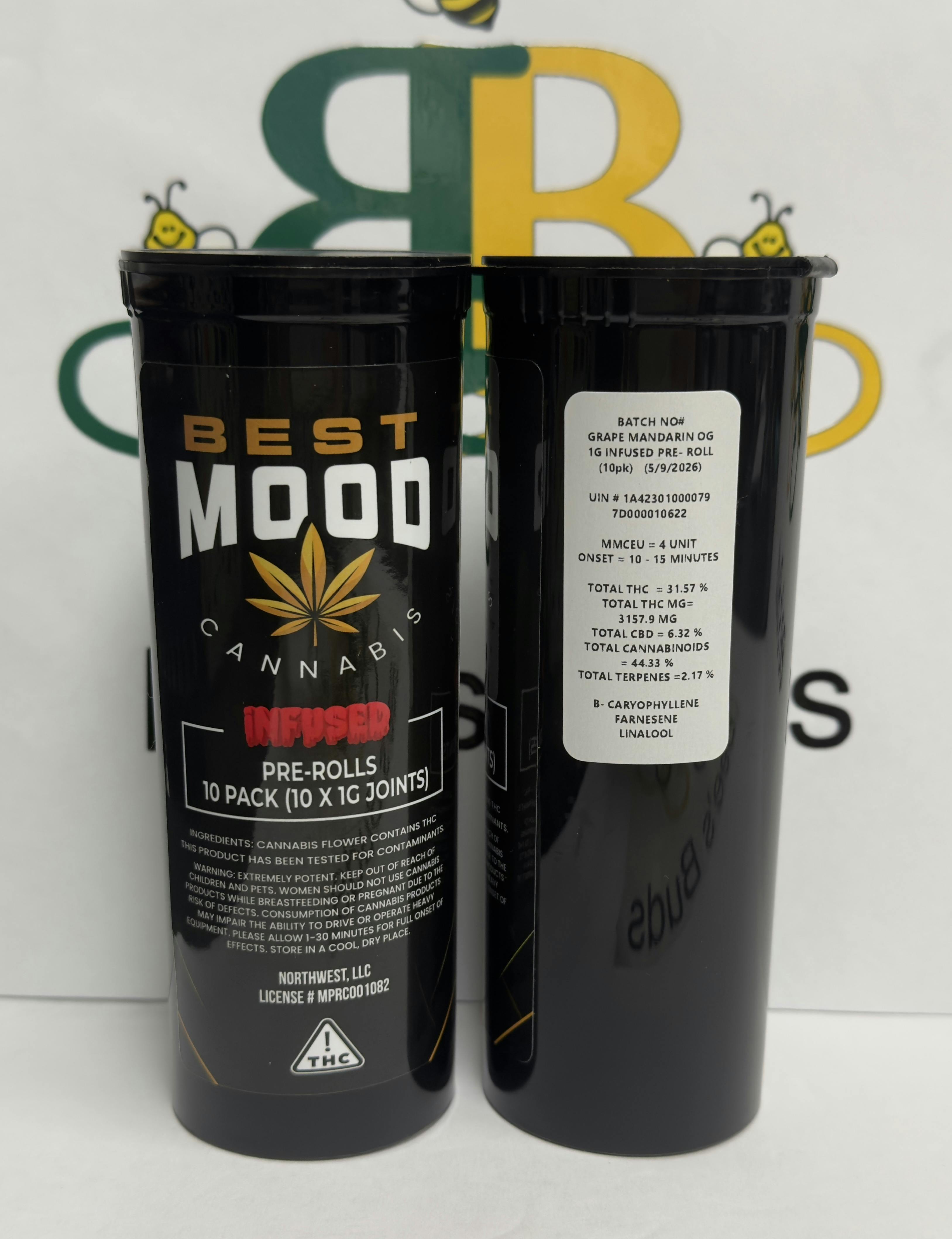 BM- Grape Mandarin OG- 1g 10pk Infused Preroll
