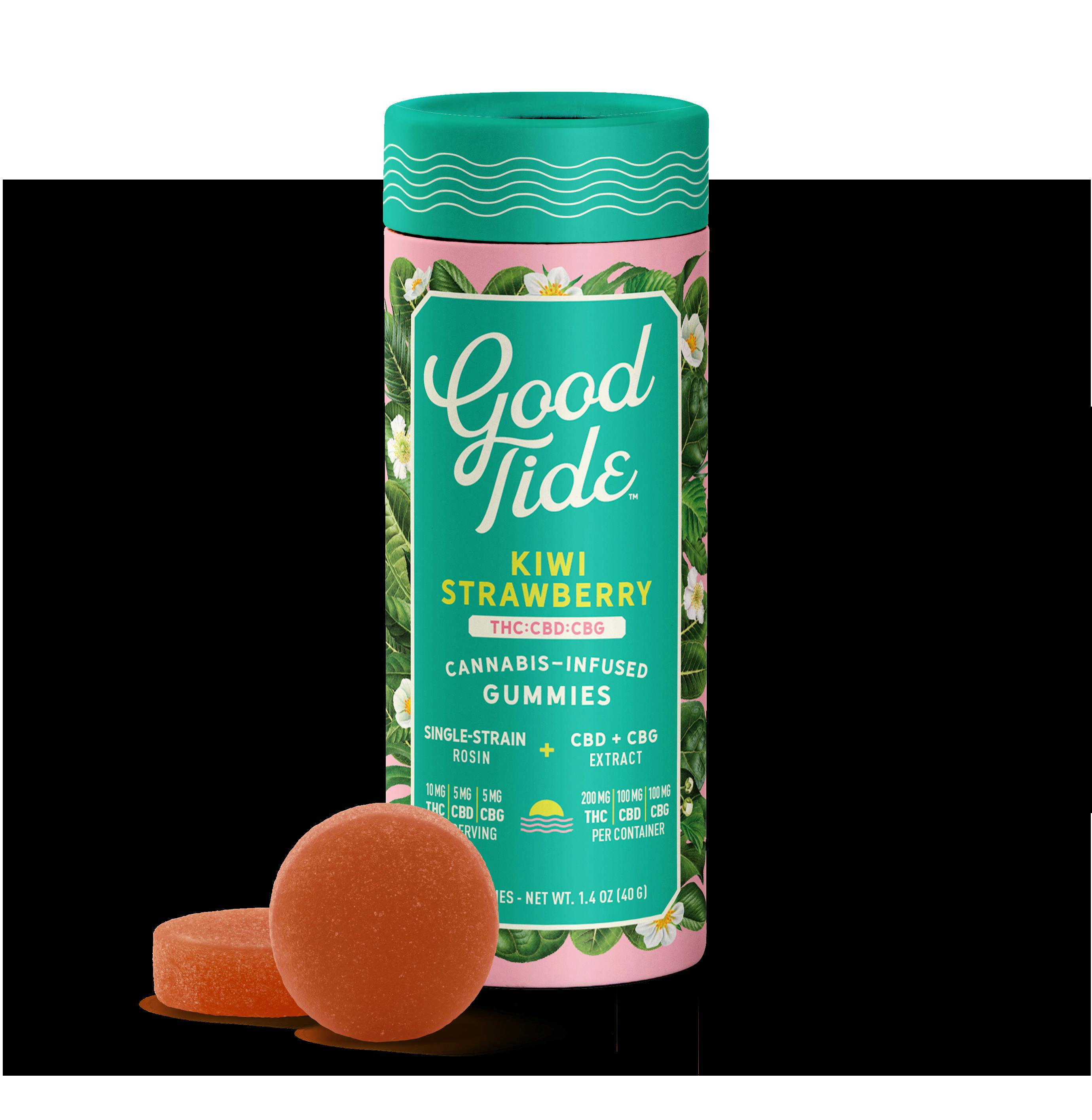 Good Tide - Gummies - 200mg Hash Rosin - 2:1:1 THC/CBD/CBG - Kiwi Strawberry