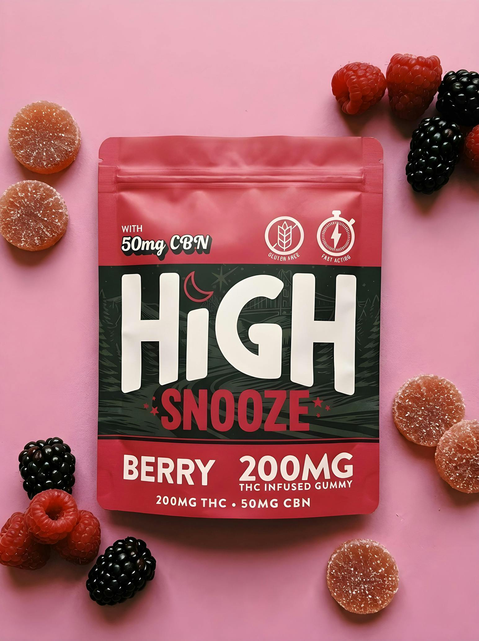 High Snooze - Gummies - 200mg - 4:1 THC/CBN - Berry