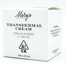 MARYS MEDICINALS - VANILLA LAVENDER - THC:CBD 1:1 - TRANSDERMAL CREAM - 2000MG - 2OZ